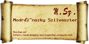 Modránszky Szilveszter névjegykártya