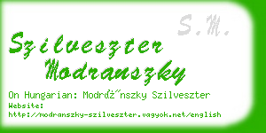 szilveszter modranszky business card